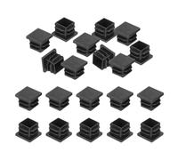 PATIKIL Tapones de Extremo de Tubo de Plástico de 3/4" x3/4" 20 Piezas Tapón Cuadrado para Tubo de Hierro Cuadrado Silla Pata Mesa Estanterías Negro