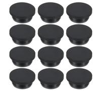 PATIKIL Tapones de Goma de 28mm de Diámetro, 12 Piezas de Tapones Redondos de Silicona para Orificios de 27mm, Negro