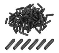PATIKIL Tapones de Goma de Vinilo de 2.5mm, Paquete de 100 Tapas Flexibles para Tornillos y Pernos Redondos para Proteger Roscas de Tubos Metálicos, Varillas y Pernos, Color Negro