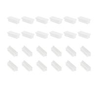 PATIKIL Tapones para Tubo Rectangular, 24pcs 50x20mm Tapones Laminares de Plástico Rectangular, para Patas de Silla, Mesas, Tubos de Metal, Tapones de Herrajes, Blanco