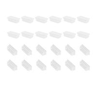 PATIKIL Tapones para Tubo Rectangular, 24pcs 50x25mm Tapones Laminares de Plástico Rectangular, para Patas de Silla, Mesas, Tubos de Metal, Tapones de Herrajes, Blanco