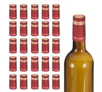PATIKIL Tapones termorretráctiles de PVC (30 x 60 mm, rojo) (50 unidades) Sellador de botellas de vino, tapas de envoltura de vino para botellas, bodegas, uso doméstico, recuerdos de fiesta, aceite