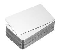 PATIKIL Tarjetas de visita de acero inoxidable de 0.5 mm, 50 unidades de tarjetas en blanco para grabado laser de regalo DIY, color plata