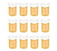 PATIKIL Taza medidora de forma baja de 5 ml, 16 vasos de vidrio de borosilicato 3.3, jarra de medición graduada con boquilla para experimentos de laboratorio, cocinar y hornear, transparente