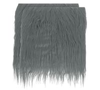 PATIKIL Tela de Piel Sintética de Felpa Cuadrada, 2 Piezas 25 x 25 cm Parches de Felpa Falsa Esponjosa para Manualidades DIY Navidad Halloween Barba de Gnomo, Gris Oscuro