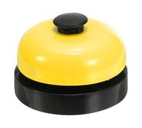 PATIKIL Timbre de Llamada de Escritorio de 2.5" de Diámetro, Timbre Frontal de Escritorio para Servicio con Construcción de Metal Antiherrumbre para Hoteles, Restaurantes, Negro/Amarillo