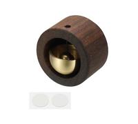 PATIKIL Timbre De Tendero Campana De Madera Timbre Magnético Colgante Para Puerta Con Adhesivo Para Negocios Al Abrir La Puerta Decoración Para Refrigerador Marrón Mini Redondo
