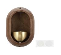 PATIKIL Timbre de Vendidor, Timbre de Puerta de Madera con Campanillas Magnéticas Timbre de Puerta de Metal con Autoadhesivo para la Apertura de Negocios, Marrón, Ovalado