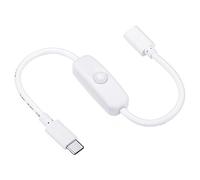 PATIKIL Tipo-C Extensión Cable con ON/OFF Interruptor, Hembra a Macho Extensión Cordones Datos Alimentación Adaptador Soporte Controlador para Ventiladores LED Tiras, Blanco