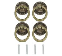 PATIKIL Tirador De Un Solo Agujero 1.89x1.34, 4 Pcs Tiradores De Cajón Con Tornillos Para Gabinete Caja De Madera Armario Alacena Muebles Hardware, Bronce Amarillo