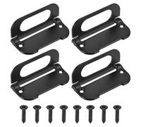 PATIKIL Tirador Empotrado Recesado, 4 Piezas Invisible Al Ras Con Tornillos Para Puerta De Gabinete Caja De Herramientas Contenedor Mueble Automático, Negro