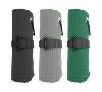PATIKIL Toalla De Golf De Microfibra 20"x16", Pack De 3 Toallas De Golf Triples con Patrón De Waffle, Absorbentes con Clip D Y Cierre De Gancho Y Bucle, Negro/Gris/Verde Oscuro