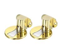 PATIKIL Tope de Puerta Magnéo Invisible, Pack de 2 sin Taladrar Soporte Ajustable para Suelo con Adhesivo y Montaje a Tornillo para Casa Oficina Dormitorio, Dorado Brillante