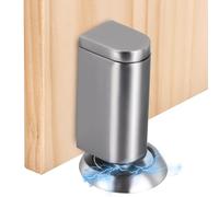 PATIKIL Topes magnéticos para puerta, cierre de puerta de metal resistente al viento con adhesivo y tornillos para mantener las puertas abiertas para el hogar, cocina, dormitorio, baño, color gris