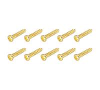 PATIKIL Tornillo de afinador de guitarra, afinadores de guitarra de metal, clavijas de afinación, tornillos Phillips de 2.1x10 mm, tono dorado hierro para bajo eléctrico, guitarra folk, paquete de 20