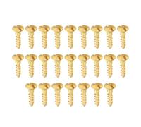 PATIKIL Tornillo De Madera Con Ranura M2.5 X 10mm, Paquete De 25 Cabeza Ovalada Cabeza Plana De Latón Macizo Para Conexión De Muebles De Madera, Tono Dorado