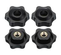 PATIKIL Tornillo De Tuerca De Perilla Pasante M10 X 38mm, 4 Pcs Perillas De Estrella De Plástico Con Rosca Hembra De Latón, Asas De Sujeción, Perillas Manuales Roscadas Negras