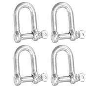 PATIKIL Tornillo Pasador Grillete M8 5/16" 882lbs, 4 Paquete 316 Inoxidable Acero D Anillo Grillete para Cadenas Alambre Cuerda Exterior, Plata