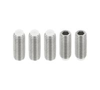 PATIKIL Tornillo sin Cabeza con Punta de Nylon M10x25mm, 5 Piezas de Acero Inoxidable 304 con Cabeza Hexagonal Métrica y Punta de Copa Antideslizante, Tornillos de Ajuste