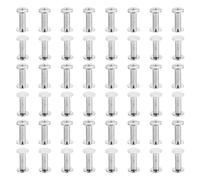 PATIKIL Tornillos Chicago M5x14mm 100 Juegos Tornillos Chicago Tornillos de Unión Phillips Pernos de Tornillos de Unión para Cuero Remaches de Latón Conectores de Acero Plateados