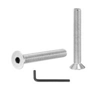 PATIKIL Tornillos de cabeza plana M10 x 80 mm, 4 tornillos de cabeza de acero inoxidable 304, pernos avellanados para encuadernar muebles, maquinaria de mesa, color plateado