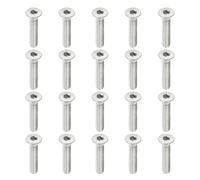 PATIKIL Tornillos de Cabeza Plana M2 x 10mm, 100Pcs Tornillos de Acero Inoxidable 304 18-8 Pernos Avellanados Planos, Sujetadores con Cabeza Hueca Hexagonal, Grado 6.8