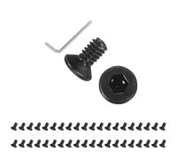 PATIKIL Tornillos de cabeza plana M2 x 4 mm, 100 tornillos avellanados planos de acero al carbono, tornillos hexagonales de rosca completa de grado 10.9 para industrias de maquinaria, color negro