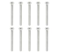 PATIKIL Tornillos de Cabeza Plana M6 x 80mm, 10Pcs Tornillos de Acero Inoxidable 304 18-8 Pernos Avellanados Planos, Sujetadores con Cabeza Hueca Hexagonal, Grado 6.8