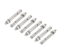 PATIKIL Tornillos de expansión de acero inoxidable 304 M6 x 60mm, 8 piezas, tornillo hexagonal externo con tubo de expansión alargado para hormigón, drywall, proyectos, color plateado