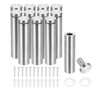 PATIKIL Tornillos separadores 19x80mm, Paquete de 12, soportes metálicos de acero inoxidable para montaje en pared, clavos publicitarios para colgar cuadros de fotos, color plateado