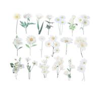 PATIKIL Transparente Blanco Margaritas Flores Vinilo Pegatinas, 80 Hoja Impermeable PET Flores Calcomanías Floral Pegatinas para Recortes Álbum Diario Manualidades, Blanco