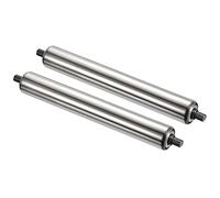 PATIKIL Transportador Rodillo 1,5" Diámetro 12" Longitud, 2 Paquete Inoxidable Acero Gravedad Transmisión Reemplazo Pieza Galvanizado Extremo, Plata