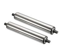 PATIKIL Transportador Rodillo 1.5" Diámetro 8" Longitud, 2 Paquete Inoxidable Acero Gravedad Transmisión Reemplazo Pieza Galvanizado Extremo, Plata