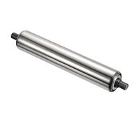 PATIKIL Transportador Rodillo 1.5" Diámetro 8" Longitud, Inoxidable Acero Gravedad Transmisión Reemplazo Pieza Galvanizado Extremo, Plata