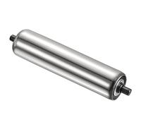 PATIKIL Transportador Rodillo 2" Diámetro 10" Longitud, Inoxidable Acero Gravedad Transmisión Reemplazo Pieza Galvanizado Extremo, Plata
