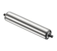 PATIKIL Transportador Rodillo 2" Diámetro 14" Longitud, Inoxidable Acero Gravedad Transmisión Reemplazo Pieza Galvanizado Extremo, Plata