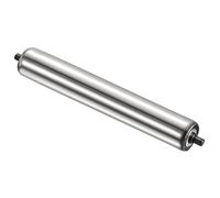 PATIKIL Transportador Rodillo 2" Diámetro 16" Longitud, Inoxidable Acero Gravedad Transmisión Reemplazo Pieza Galvanizado Extremo, Plata