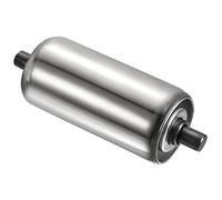 PATIKIL Transportador Rodillo 2" Diámetro 4" Longitud, Inoxidable Acero Gravedad Transmisión Reemplazo Pieza Galvanizado Extremo, Plata