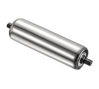 PATIKIL Transportador Rodillo 2" Diámetro 8" Longitud, Inoxidable Acero Gravedad Transmisión Reemplazo Pieza Galvanizado Extremo, Plata