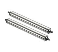 PATIKIL Transportador Rodillo 3" Diámetro 16" Longitud, 2 Paquete Inoxidable Acero Transmisión Reemplazo Parte Galvanizado Final, Plata