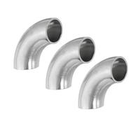 PATIKIL Tubo de Codo de 90 Grados de Acero Inoxidable 201 de 3/4 de Pulgada de Diámetro Exterior, Paquete de 3 Conexiones de Soldadura por Sudor para Barandillas de Escalera