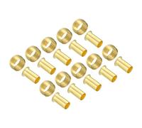 PATIKIL Tubos de 10 mm de diámetro exterior de latón, 60 unidades de accesorios de casquillo de latón y soporte de manguera, kit surtido para tuberías de aire y agua de gas