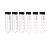 PATIKIL Tubos de centrífuga de 50 ml, 6 viales de vidrio graduados con tapón de rosca, tubo de ensayo de fondo cónico, contenedor de almacenamiento para muestras de líquido de laboratorio