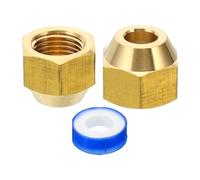 PATIKIL Tuerca de Latón de 5/16 Sae, 2 Unidades, Accesorio de Tubo de Cobre de 45 Grados con Rosca de Latón para Línea de Aire Acondicionado, Agua y Gas, Brillante