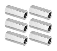 PATIKIL Tuercas de Acoplamiento Hexagonal de Acero Inoxidable 304, M10 x 1.25-Paso, 6Pcs 35mm/1.4" Largo Roscada Completa, Conector de Pernos, Tono Plateado