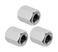 PATIKIL Tuercas de Acoplamiento Hexagonal de Acero Inoxidable 304 UNC 3/8"-16, 3 Piezas 1" de Longitud Tuerca de Acoplamiento Roscada Completa para Varilla de Rosca Gruesa, Tono Plateado