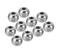 PATIKIL Tuercas Perilla, 10 Paquete M6 Hembra Rosca 14mm OD 304 Inoxidable Acero Redondo Bola Tornillo Tapa Cubierta para Iluminación Muebles Bricolaje Decoración, Plata