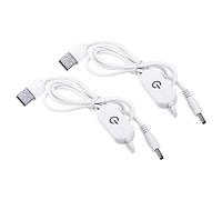 PATIKIL USB a DC Extensión Cable con Interruptor, 2 Paquete Extensión Alimentación Cables Adaptador Atenuación Controlador con LED Indicador para Ventiladores LED Tiras