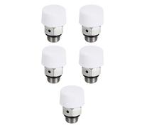 PATIKIL Válvulas manuales de purga de aire para radiadores con rosca macho 1/8" BSP, paquete de 5, válvula de enchufe de latón niquelado sin necesidad de llave, plateado/blanco