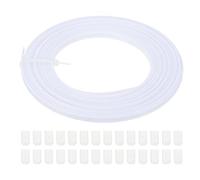 PATIKIL Varilla Para Coser, 15 Yardas 4mm De Ancho Poliéster De Alta Densidad Para Corsé Con 60 Piezas De Tapas Para Vestido De Novia Sombrero Gorro DIY, Blanco